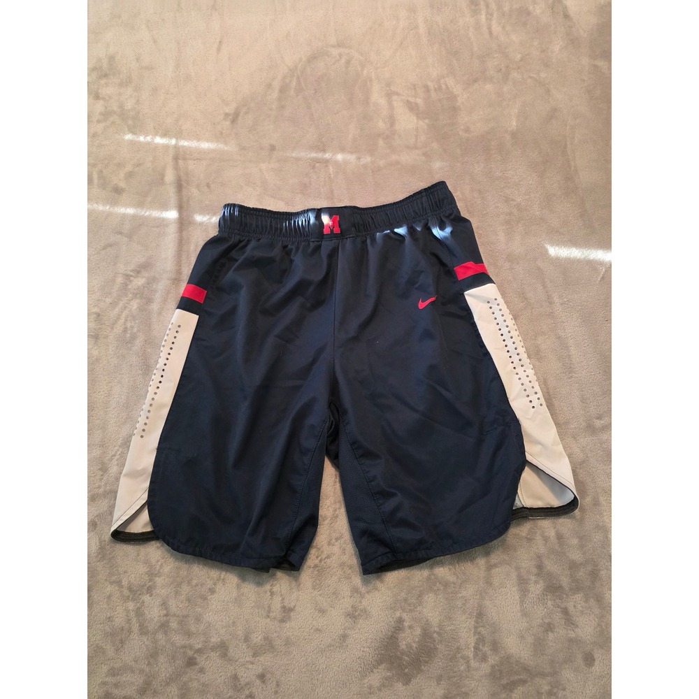 Nike Basketball Shorts Mens Medium Navy Blue Colorblock Athletic Gym